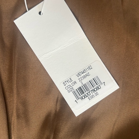 NWT Vince Bronze Twist Front Sleeveless Silk Blend Dress - Picture 4 of 8